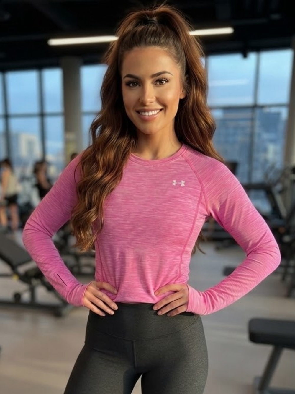 Under Armour Women's Hot Pink Long-Sleeve Athletic Top
